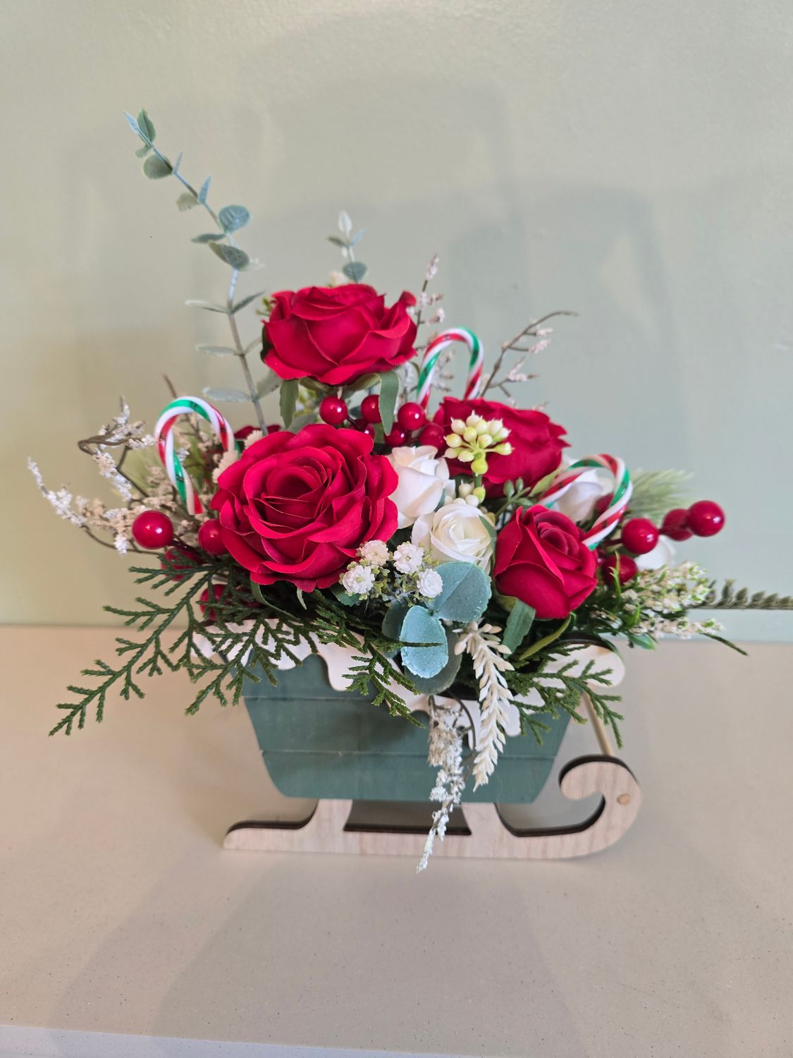 Candy Cane Sleigh Arrangement