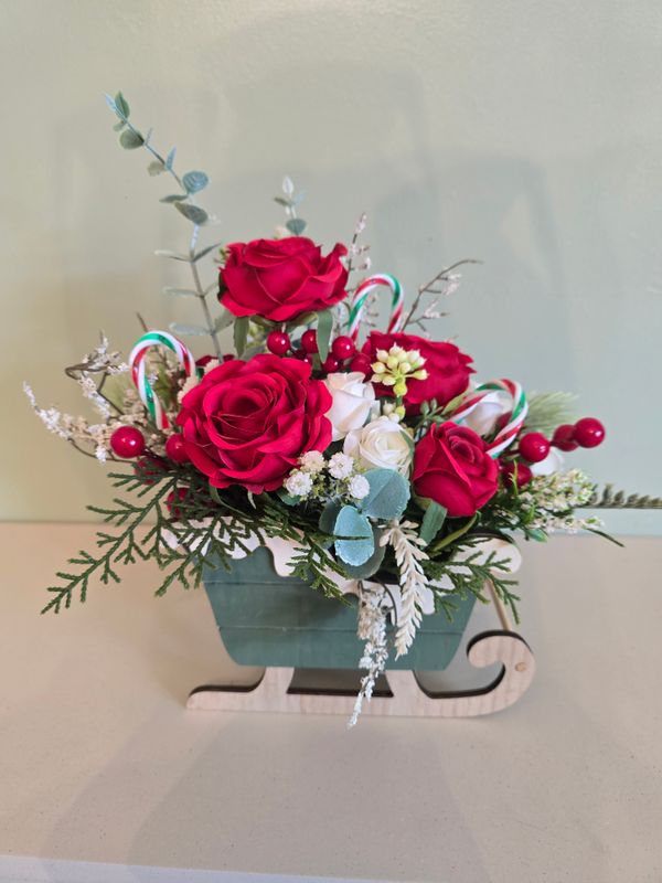 Candy Cane Sleigh Arrangement