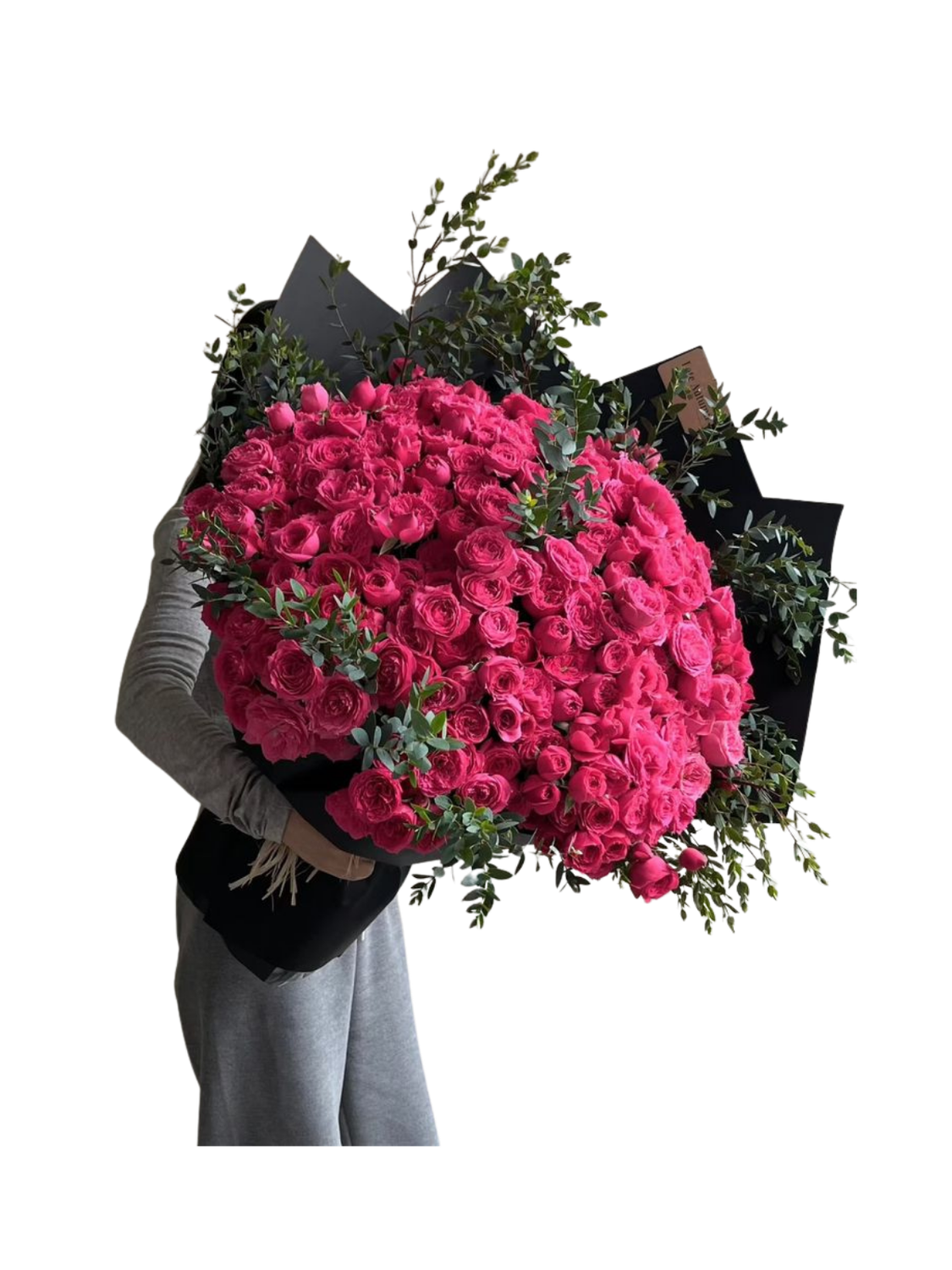 Pink Juliet Roses with Eucalyptus – Romantic Garden Elegance Pink Juliet Roses with Eucalyptus – Romantic Garden Elegance