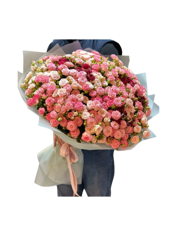 Mixed Color Baby Roses Bouquet – Vibrant Luxury in Bloom