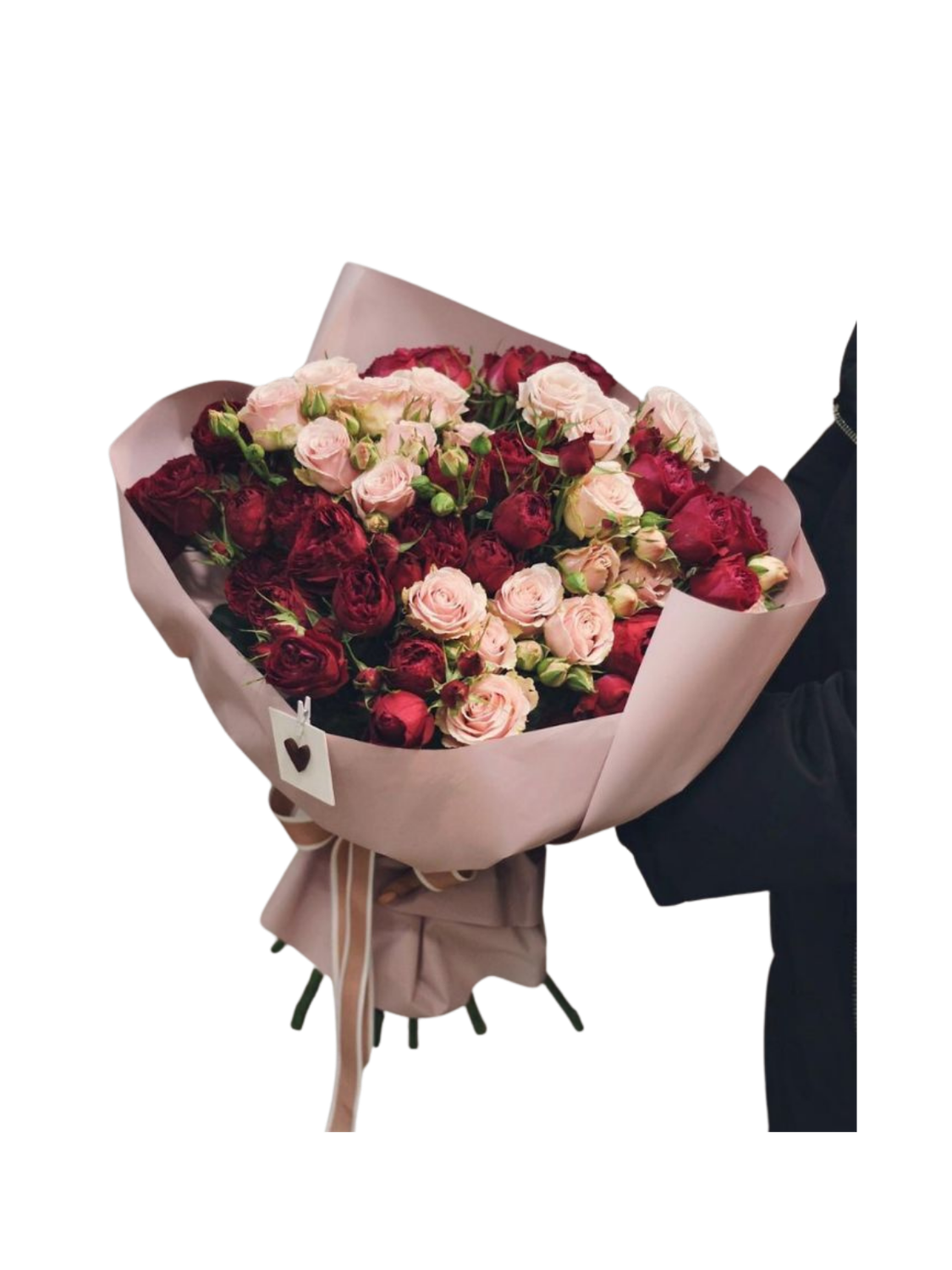 Mixed Red and Peach Baby Rose Bouquet Mixed Red and Peach Baby Rose Bouquet