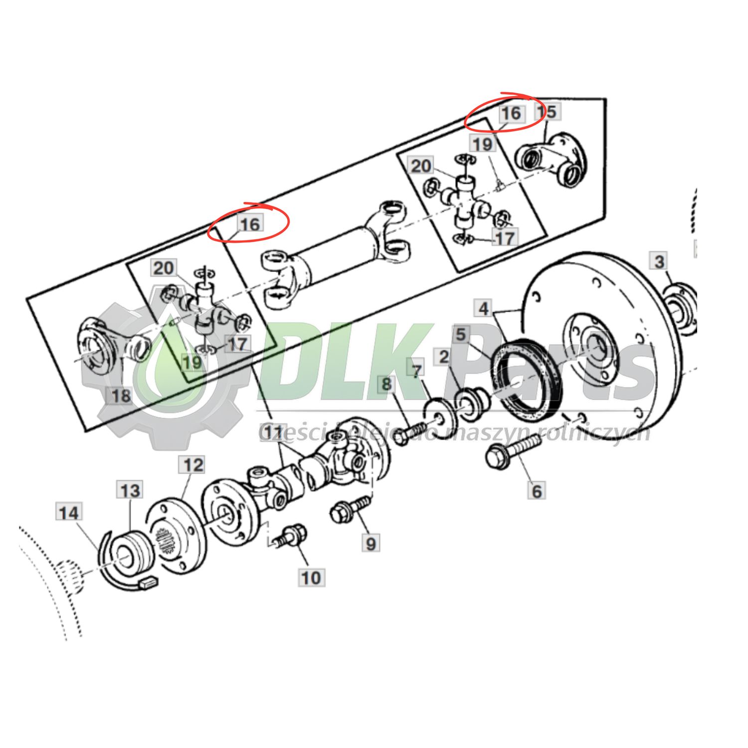 Krzyżak wału napędowego AL227391 John Deere AL160517
