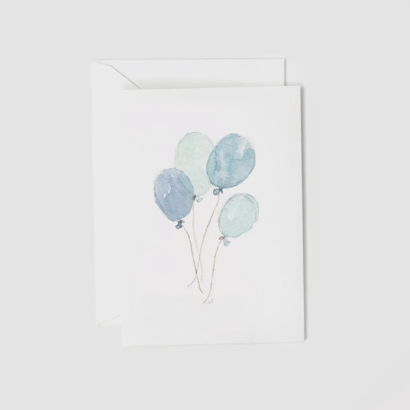 blue balloons mini notecards