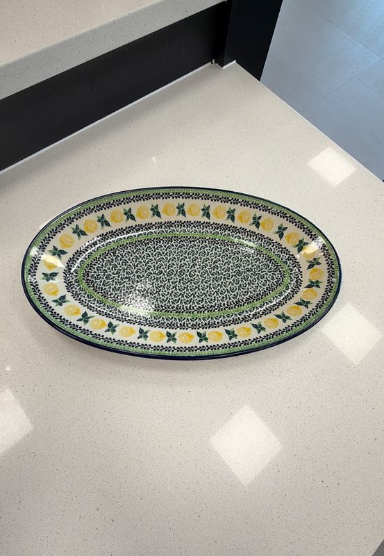 14x8 in oval platter (lemons &amp; leaves)