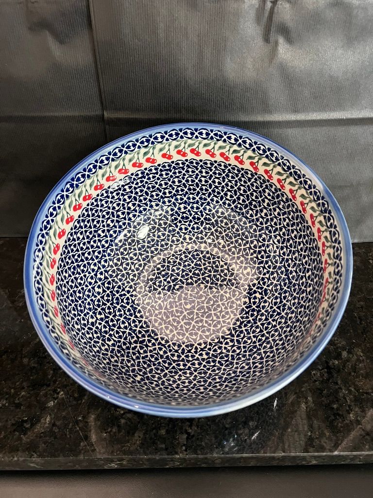 9" deep round bowl (cherries jubilee) by Andy