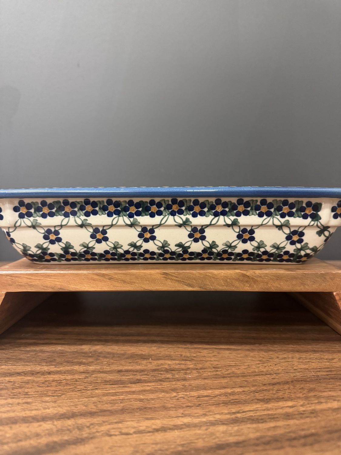 10.25in x 12.5in Rectangular Baking Dish (Blue Lattice)