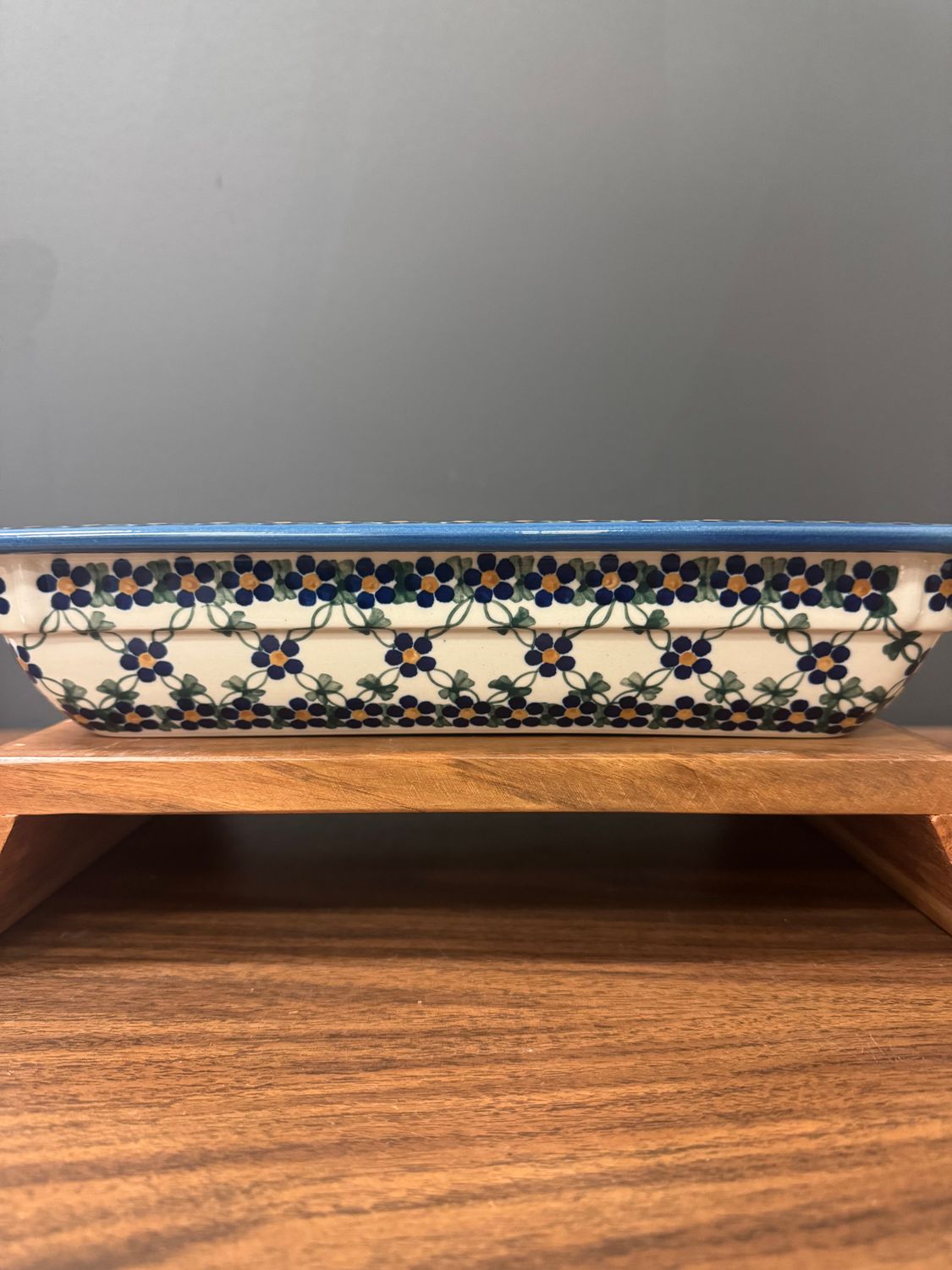 10.25in x 12.5in Rectangular Baking Dish (Blue Lattice)
