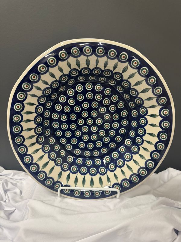 13.5in Fluted  serving bowl (peacock)