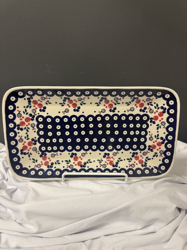 14" x 8" Rectangular Platter (Berry Dot)