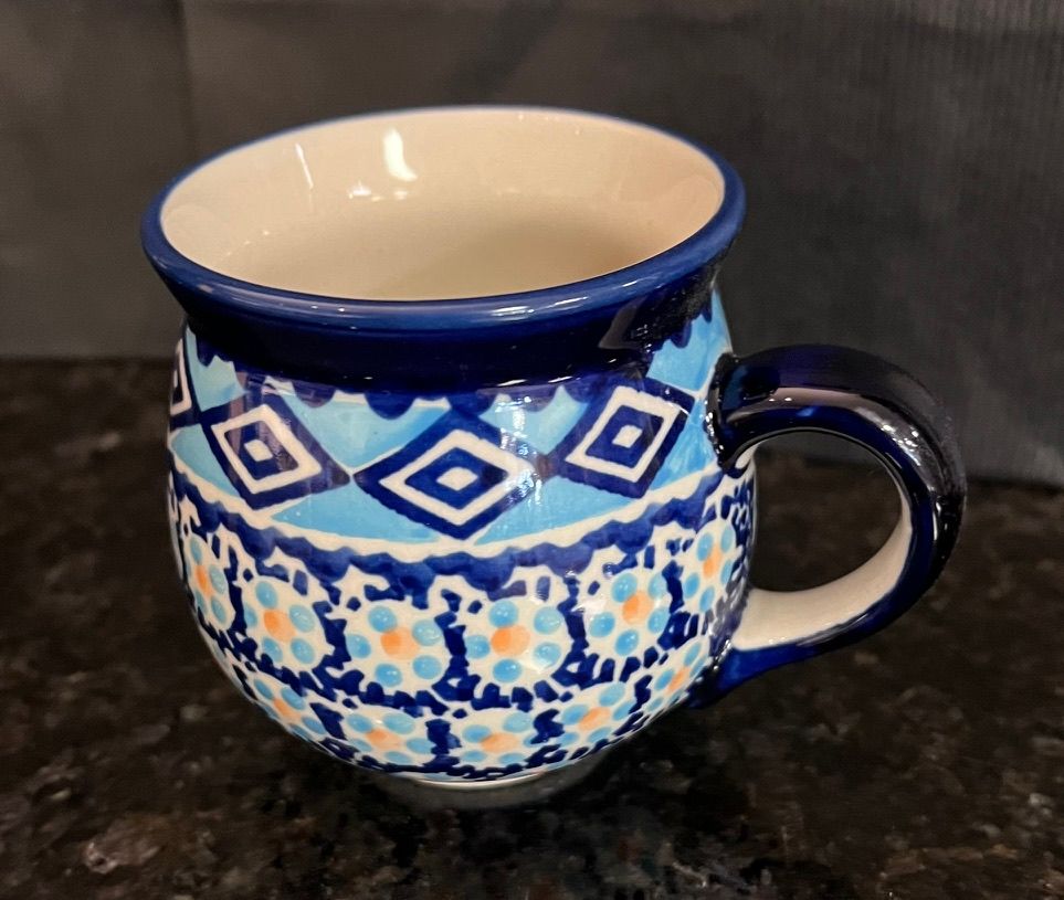 Sm belly mug (blue diamond)