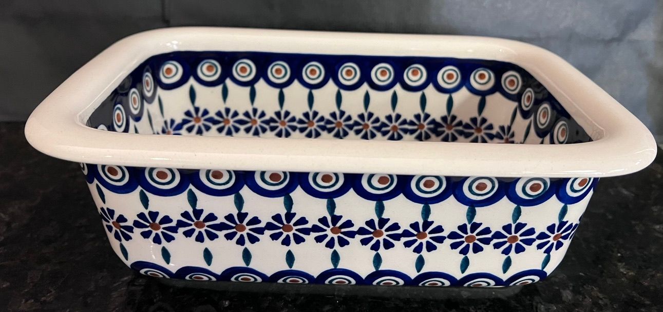 9.5in x 6in bread baker (floral peacock)