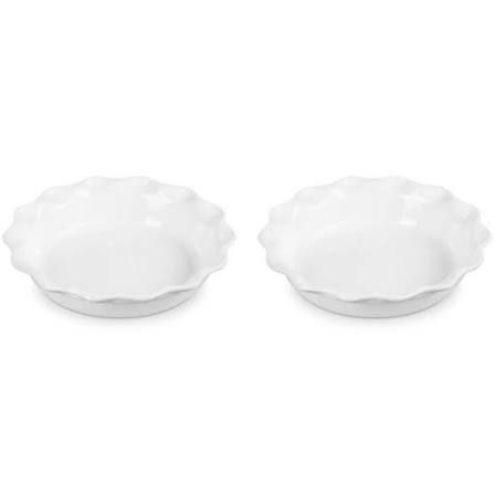 Set of 2 Heritage Fluted Pie Dish 9"  -White