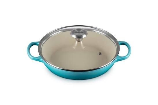 Signature Round Braiser w/glass lid - Caribbean