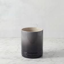 Signature Straight Wall Utensil Crock 1QT Oyster Flint