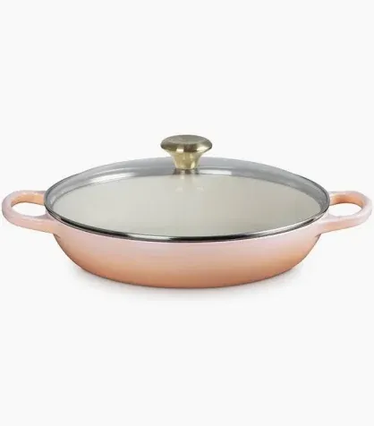 Signature Round Braiser w/glass lid - peche