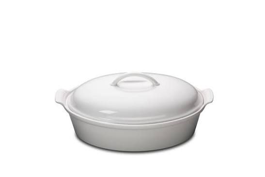 Heritage Oval covered Casserole 4QT (white)