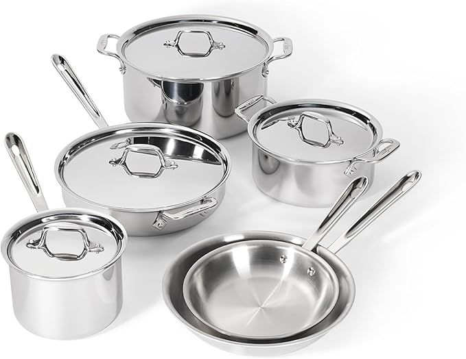 D3 Stainless 3-ply Bonded Cookware Set with 3-Qt Casserole, 10 piece Set