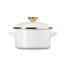 Eos Trqaditional Stockpot 3.8Qt White Signature Gold Reg 95