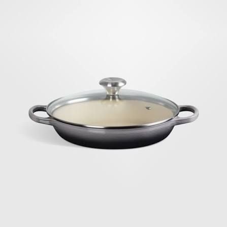Signature Round Braiser w/glass lid - oyster