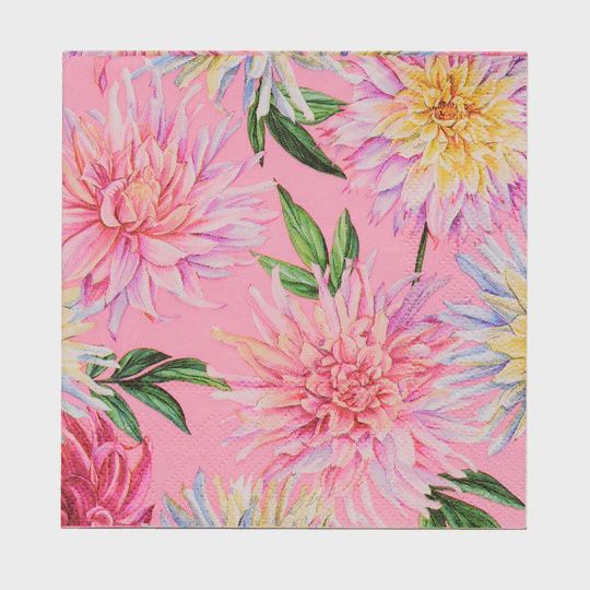 Cocktail Napkin- Dahlia Garden