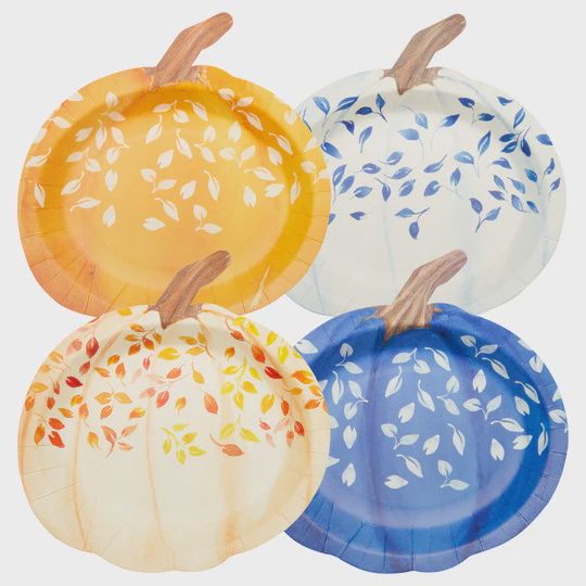 Pumpkin Salad Plate- Harvest Blue Assort.