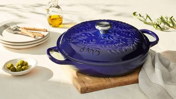 3.5 qt olive branch braiser (indigo)