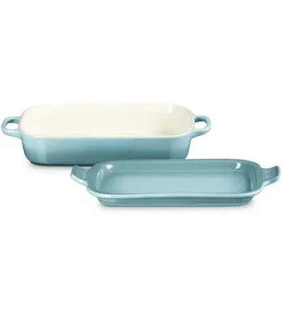 3 qt Shallow Rectangle Dish w/platter  (Sea Salt)