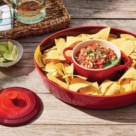 Chip &amp; Dip Platter - cerise