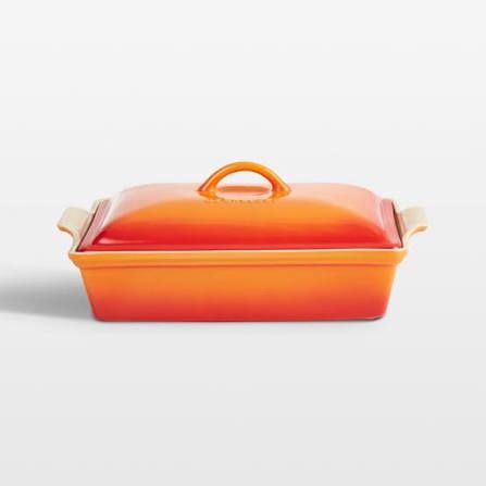 4 qt. Rectangular dish w lid (white)