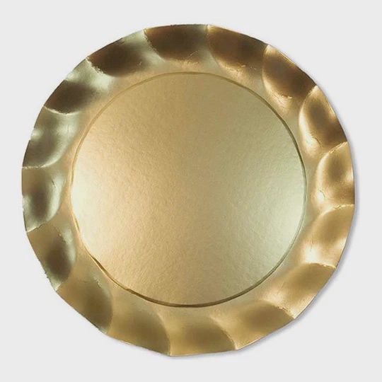 Satin Gold Wavy Paper Charger