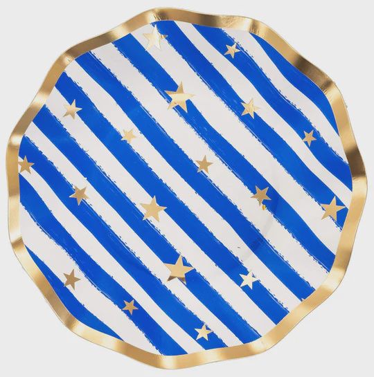 Wavy Salad Plate - Patriotic Confetti
