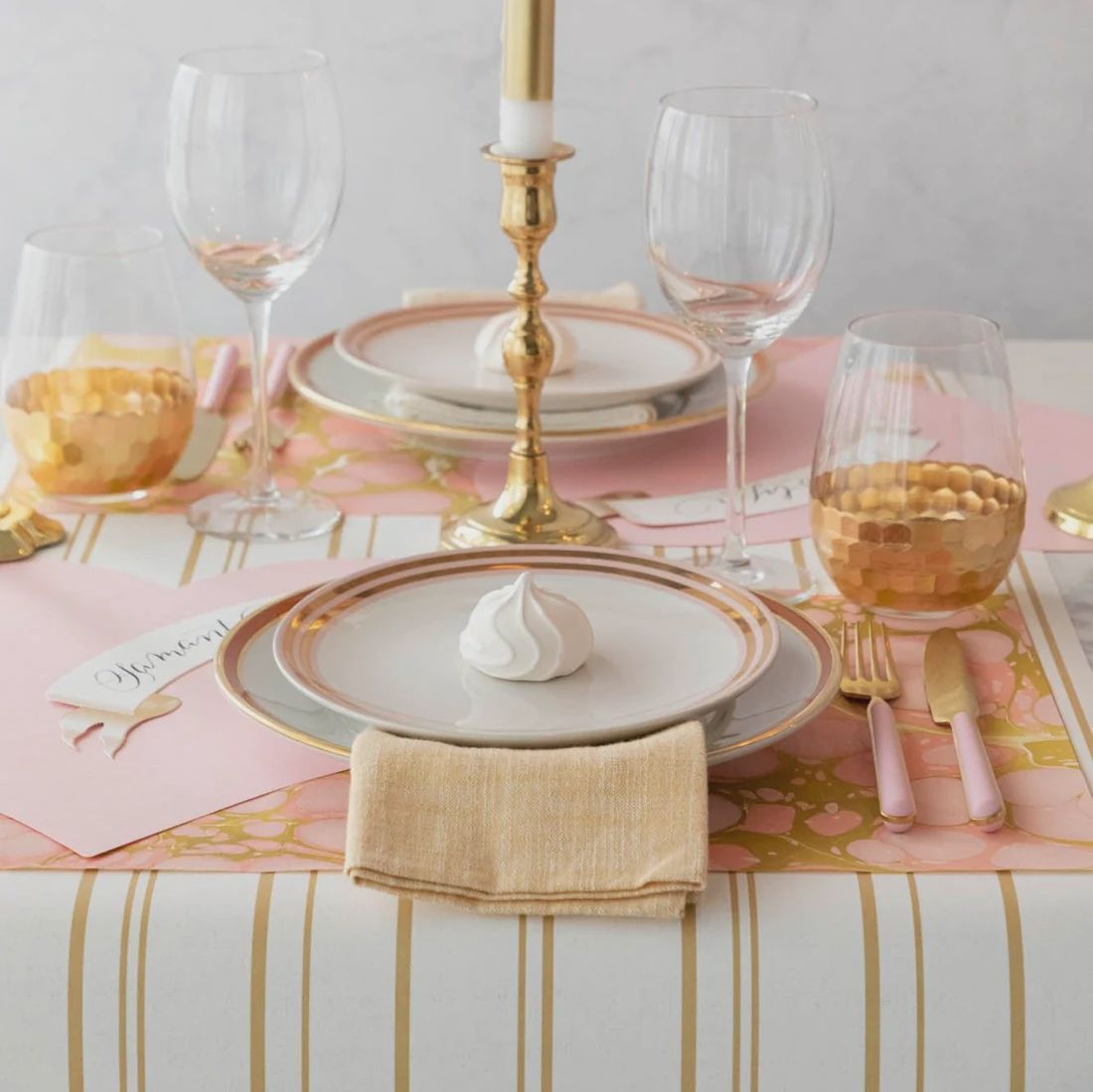 Antique Gold Stripe Table Runner