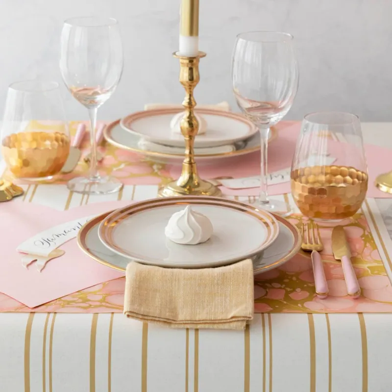 Antique Gold Stripe Table Runner