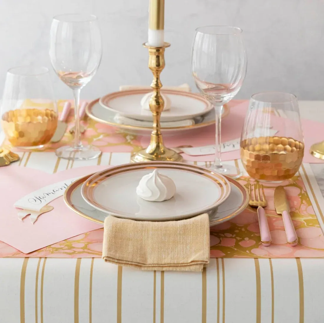 Antique Gold Stripe Table Runner