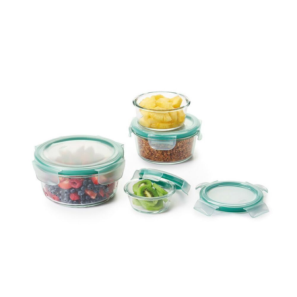 8-Piece Smart Seal Glass Round Container Set