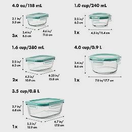 16-piece glass smart seal everyday container set
