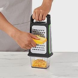 Etched Box Grater with Removable Zester