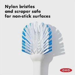 dish brush with scraper