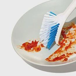 dish brush with scraper