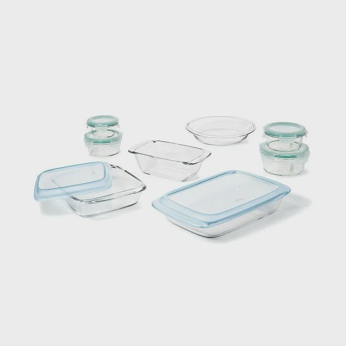 14-piece glass bakeware and storage set