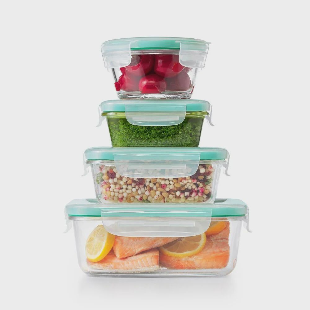 12-piece smart seal glass food storage containers