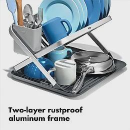 aluminum fold flat dish rack