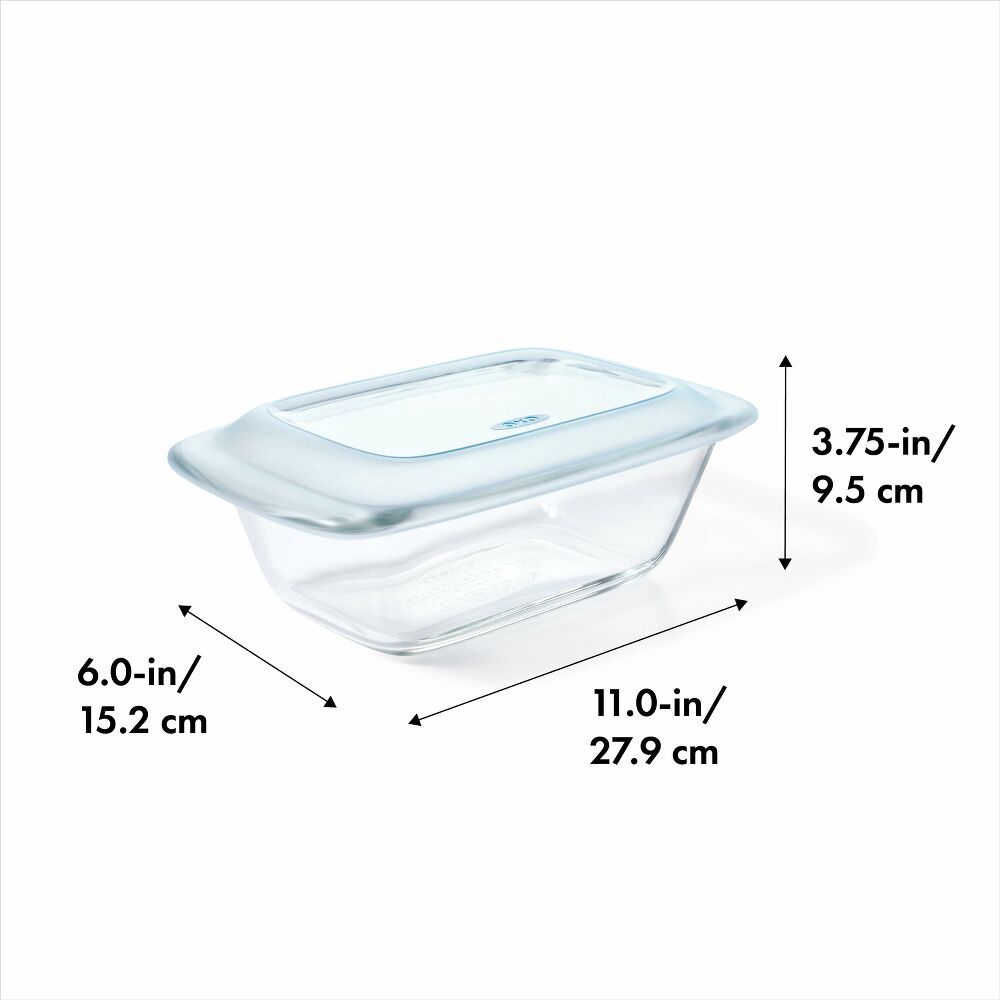Glass Loaf Baking Dish with Lid (1.6 Qt)
