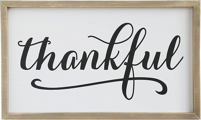 “Thankful” Wood Framed Wall Decor