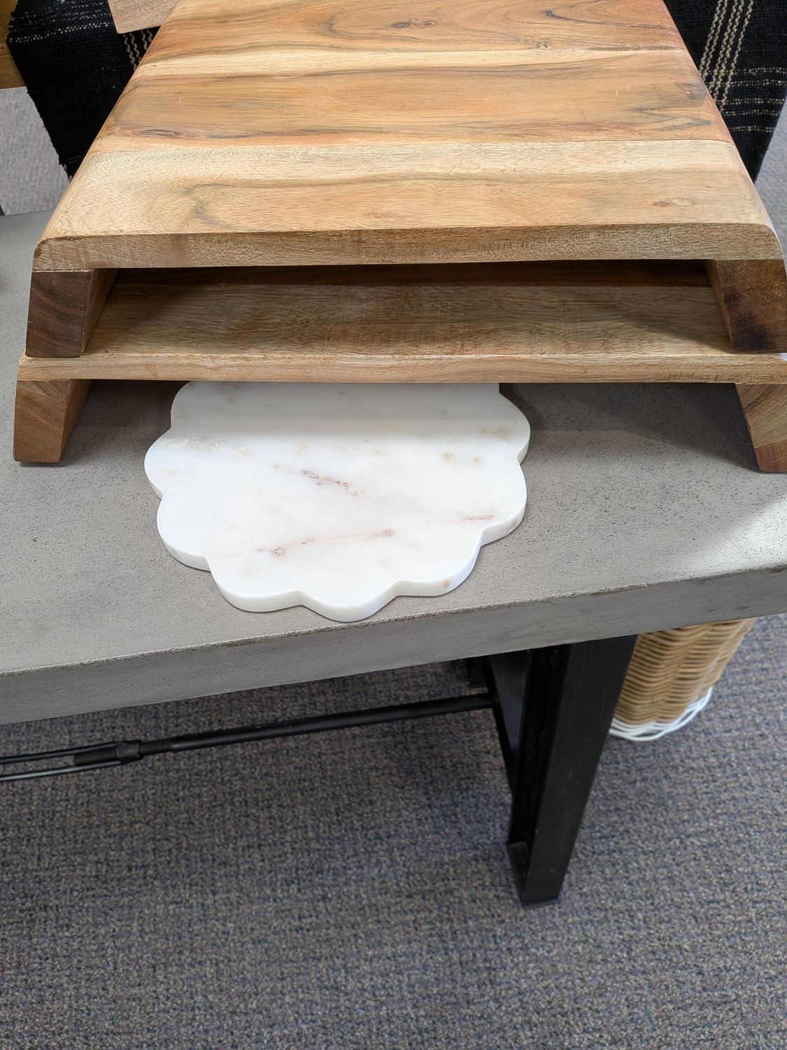Acacia Wood Pedestal Tray - Large