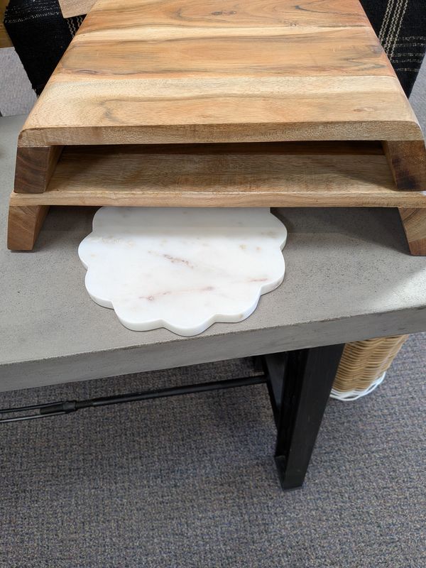 Acacia Wood Pedestal Tray - Large