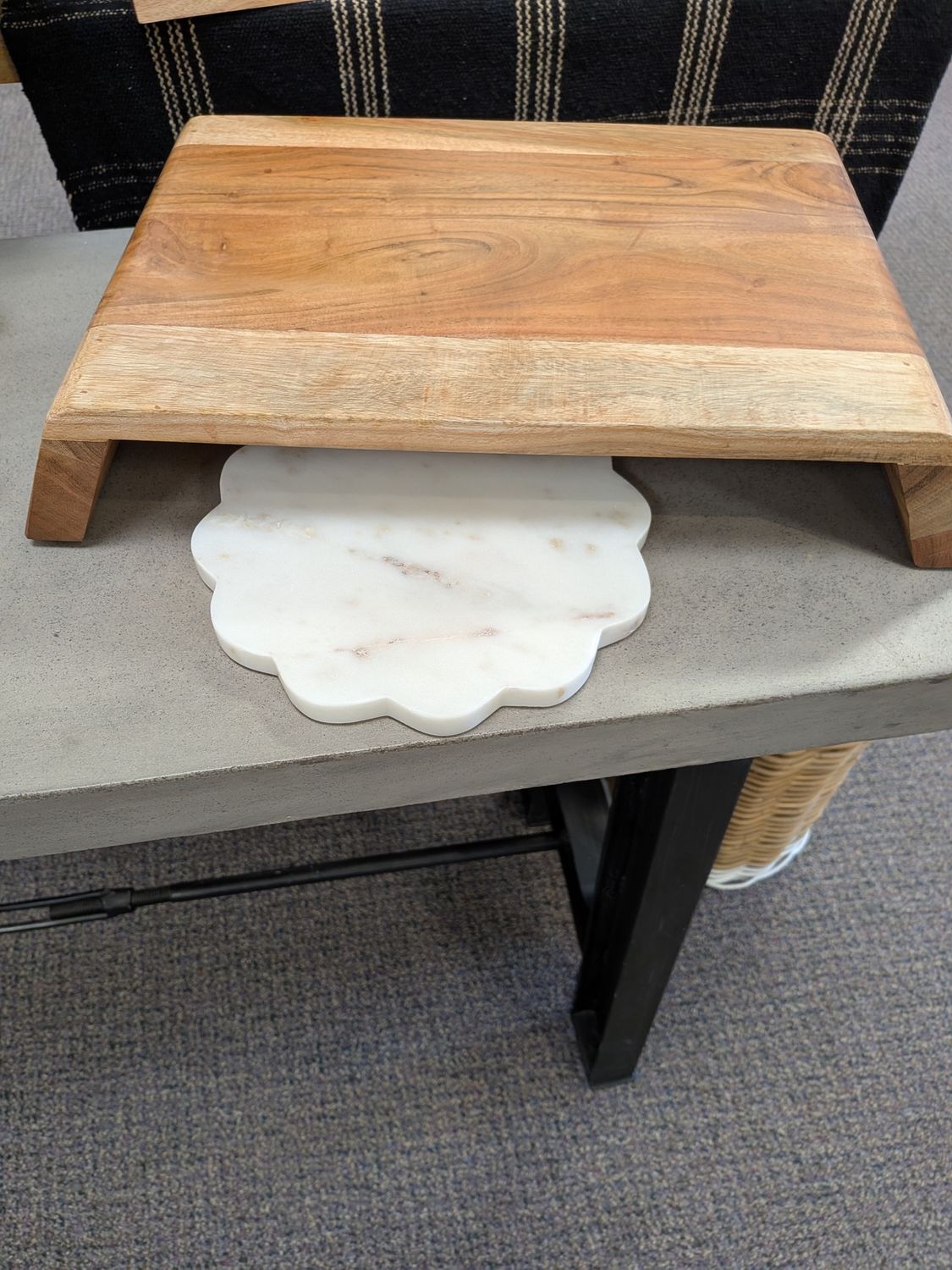 Acacia Wood Pedestal Tray - Large