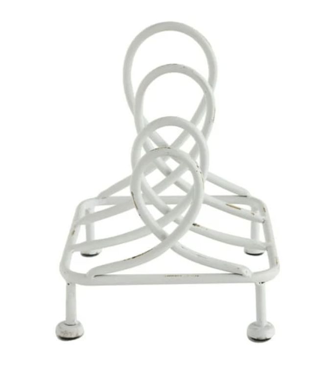 Metal Plate Holder w/ 3 Sections - White