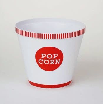 Classic Red Striped Rim Popcorn Bucket