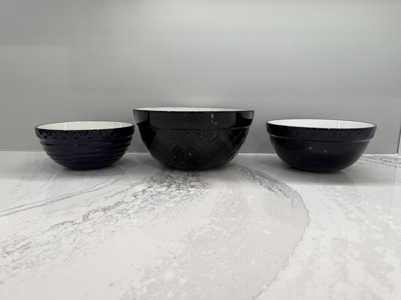 Embossed Bowl Set - Navy Blue - Set of 3